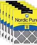 Heavy Duty Furnace Air Filter With Odor Control MERV 10 Pleated Carbon 16 By 24 By 1 Size Actual 15 And A Half By 23 And A Half By 3 Quarters Inches Six Pack For Home HVAC Systems Traps Dust Allergens And Odors While Keeping Air Fresh
