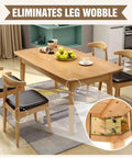 Heavy Duty Iron Corner Braces For Table Legs Bring Serious Stability And End That Nasty Wobble Problem Forever On Dining Tables Or Wooden Desks Kerf Mount Hardware Is Made To Perform Tough installed on a wooden dining table