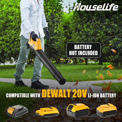 Cordless Hedge Trimmer And Leaf Blower Combo For 20V Max Battery Tool Only, person using electric leaf blower on lawn