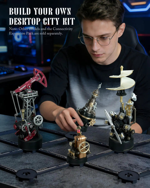 Electric Connector Add-On For Mechmix Series 3D Puzzle Mechanical Model Kit, modular base links on desk