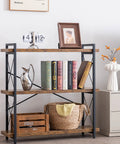 Heavy Duty Top Tier Industrial Bookshelf Featuring Solid Wood Planks And Sleek Matte Black Steel Frame For Living Room Decor Zero Hassle Quick Snap Assembly with books and decor.
