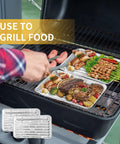 Grilling food using 40 Pack Disposable Aluminum Broiler Pans, 13.38 by 8.81 by 1.06 Inches, Thick Aluminum Foil, on an outdoor grill