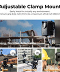 Adjustable clamp mount for Hella Rugged Construction Time Lapse Camera Bundle, adaptable for tube and flat surfaces.