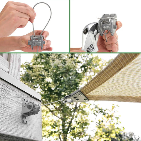 Shade Sail Hardware Winch Kit 60 Piece Stainless Steel Set For Rectangle And Triangle Canopies installation and usage.