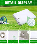Detail display of the Ultra Clear Golf Simulator Impact Screen For Indoor Practice 8.2 By 8.2 Feet With 38 Grommet Holes Durable Flannel Material.