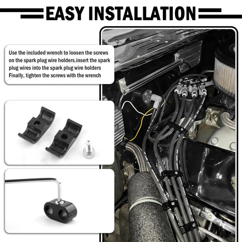 12 Piece Spark Plug Wire Separator Kit With Wrench Universal 7 To 8mm Wire Holder for engine installation