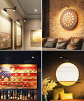 Battery Operated Picture Light With Telescoping Arm, Adjustable 7.8 To 13.8 Inches, Silver Finish, on various artworks and decor