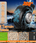 Extra Long 35 Inch Folding Wagon With Wheels, Heavy Duty Collapsible Utility Cart, all-terrain 360° rotatable wheel feature