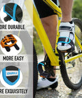 Cyclist using Outdoor Bike Pedal Straps With Adjustable Toe Clips For Fixed Gear BMX And MTB, showcasing secure fit.
