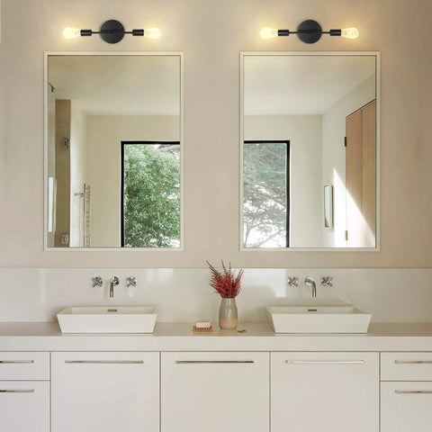 Industrial Black Vanity Light Fixtures For Bathroom Hardwired Farmhouse Wall Sconce 2 Pack above bathroom sinks
