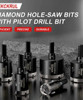 REKCKRUL 2-pack diamond tile hole-saw bits with pilot drill bit for porcelain, ceramic, granite, marble; wet/dry use.