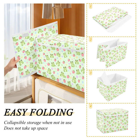 Built Different Foldable Storage Bin With Lid And Handles Collapsible Closet Organizer For Home Bedroom 300D Oxford Fabric in use.