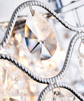 Close-up of Crystal Drum Ceiling Light Chandelier 9 Light Chrome Flush Mount LED Fixture Dimmable Modern Sparkling