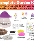 Plant And Grow Unicorn Forest Terrarium Kit For Kids With Unicorn Figures, STEM Learning Toys, screen-free garden kit with jar, sand, and stickers