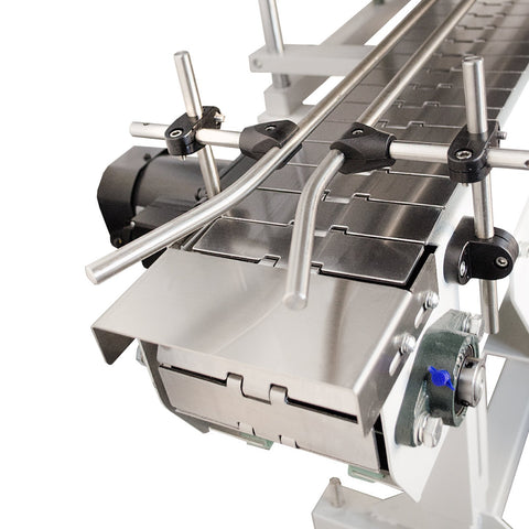 Close-up of Commercial Heat Shrink Tunnel Packaging Machine Heavy Duty All Metal Frame components and conveyor system.