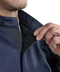 Arc Flash Short Coat 12 Cal UltraSoft Navy FR Workwear With 9 Oz Fabric Front Hook And Loop Closure detail view