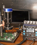 2 In 1 Soldering Station And Hot Air Rework Station Beast Mode Heavy Duty 1000W Kit used on a circuit board