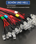 Bundled 12V Pre-Wired 5mm LED Diodes for Models and DIY Kits, Multi Color LED Beads Set with 20cm Lead Wires, No Solder Required