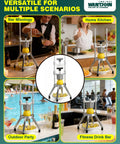 Collage showing Commercial Lemon Wedger With Dual 4 And 8 Wedge Blades in bar, kitchen, party, and fitness settings