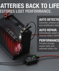 Top Shelf Smart Battery Charger And Hassle Free Trickle Maintainer Delivering Two Amps Of Straight Power For Six Volt And Twelve Volt Flooded Gel Agm Or Lithium Batteries connected to a battery.
