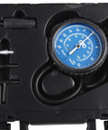 OTC 5613 vacuum/pressure gauge kit with blue dial gauge, adapters and hoses in molded case