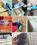 Heavy Duty Electric Strapping Machine Automatic Hot Welding Tool Handheld Portable Banding Kit For Industrial Packaging in use on various packages.