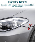 Close-up of car bumper showing 20 Piece Car Bumper Quick Release O Rings Set With Fasteners And Washers Replacement Rubber in use.