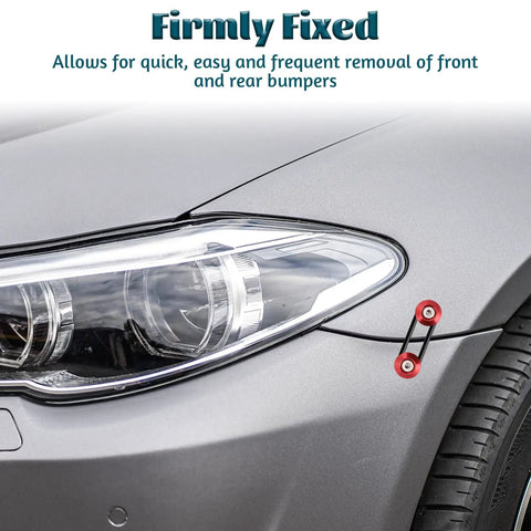Close-up of car bumper showing 20 Piece Car Bumper Quick Release O Rings Set With Fasteners And Washers Replacement Rubber in use.