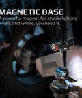 Transcend 1500 Lumen Rechargeable Headlamp With USB-C, Five Light Modes, tilt adjustable, showing detachable magnetic work lamp.