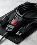 Heavy Duty 3 Prong Extension Cord Built Solid With Real 14 AWG Cable 6.6 Ft Black Wire Works Like A Charm On Power Tools And Home Gear Plus Inline Switch with switch and connectors.