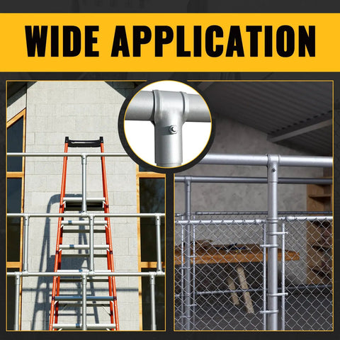 End Rail Clamps For 1-5/8 Inch Pipe Panel T Connector Chain Link Fittings Tough As Nails Galvanized Steel used in construction setup.