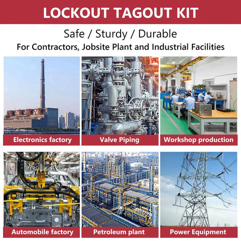 All In One Lockout Tagout Kit With 70 Plus Pieces For Safety Padlocks Hasp Ball And Gate Valve Lockouts Panel