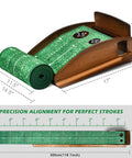 Indoor Putting Green Mat Extra Large And Wide 9.8 Foot With Ball Return Wrinkle Free Crystal Velvet Surface Thickened Memory Rubber Base