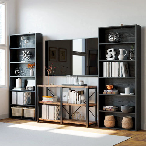 Sturdy Six Tier Floor Bookcase Standing About 70 Inches Tall With Solid Build And Tipover Resistant Design Holds 22 Lb Per Shelf
