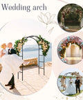 Bride and groom under a 3 Pack Metal Garden Arch Trellis For Wedding Arches And Pergolas 7.9 Feet Tall