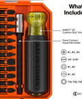 Pass-Through Impact Socket Set 33-Piece SAE And Metric With sockets, ProFlex drivers, KNECT adapters, and MODbox organization.