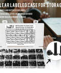 900 Pieces Torx Button Head Screws Set M2 M2.5 M3 Bolts Nuts Washers in transparent storage case with labels