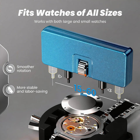 All In One Watch Repair Kit For Battery Replacement With 5 In 1 Precision Screwdriver adjustable back case opener tool