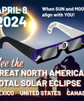 Safe Solar Eclipse Glasses For Direct Sun Viewing CE And ISO Certified Made In USA 100 Pack with orange sun and eclipse date