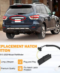 Nissan Pathfinder Hatch Button Trunk Latch Replacement Direct Fit For 2013-2020 Tailgate Release Switch Button Open Liftgate OEM Style 25380-3JA0B Easy Install with diagram showing part and usage on SUV