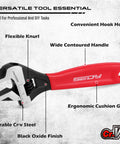 Rock Solid Six Inch Adjustable Wrench Forged From Heat Treated Chrome Vanadium Steel With Anti Slip Cushion Grip And Precision Metric Sae Scale Markings For Tradesmen Who Expect Zero Sweat Heavy Duty Tool Performance with ergonomic grip and durable black oxide finish.