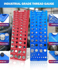 Upgrade Thread Checker Kit With 80 Nut And Bolt Sizes Including 60 Standard Thread 26 Metric And 20 Drill Bit Gauges Aluminum Plate