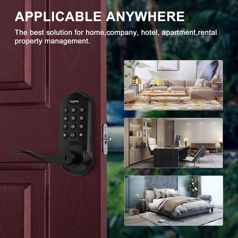 Latchbolt Electronic Door Lock With Keypad And Handle Keyless Entry For Metal Doors Easy To Install High Security Aluminum Alloy Lock