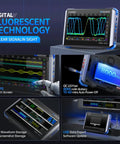 4-in-1 On-The-Go Handheld Oscilloscope With 350 MHz Bandwidth showcasing digital phosphor display and touchscreen features