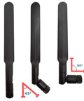 High Gain 9 dBi Wideband Omni Antenna for 3G 4G LTE Networks 698 2700 MHz with SMA Male Connector at 45 and 90 degrees