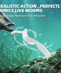 Curly Tail Worm Lures Soft Realistic Wavy Tail Bait Swimbaits For Saltwater And Freshwater Fishing Killer For Bass Trout Crappie And More 6 Inch White 20 Pack showcasing realistic action underwater.