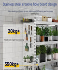 Heavy Duty Garage Shelving With Pegboard Backing Adjustable Multi Tier Storage Rack Garage Game Changer Design shown with plants and tools.