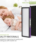FLT5250PT Replacement Filter For GermGuardian Pet HEPA Air Purifier with filters beside sleeping mother and child