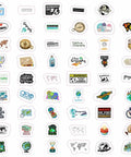 Geography Stickers Pack For Water Bottles And Laptops Dope Waterproof Vinyl Decals Featuring Maps And Landmarks 100 Piece Set