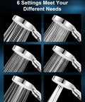 Shower Head With Six Spray Modes And High Pressure 59 Inch Hose, Handheld Water Filter for Hard Water